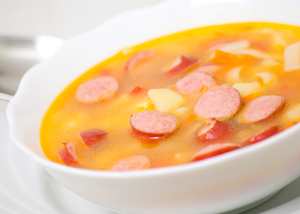 Sausage and noodle soup
